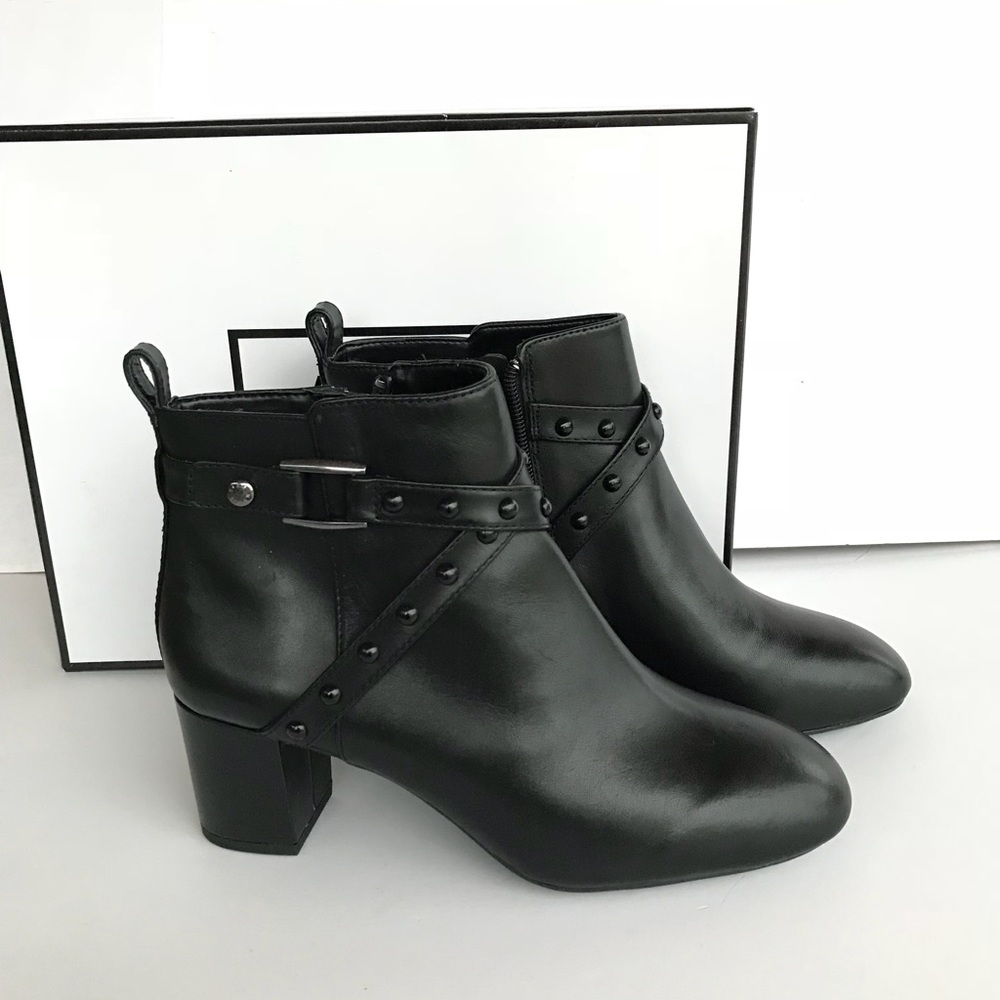 Alex Marie Shylo Block Heel Booties Black